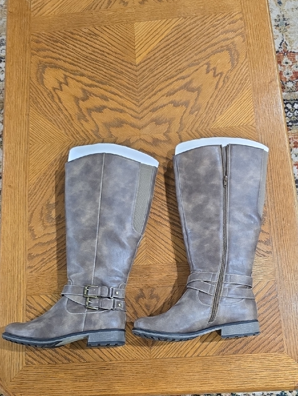 Wearever Classic Tall Buckle Riding Boots - Taupe